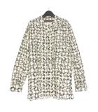 ワイズフォーメン Y's for men × マシス MASSES COTTON PIGMENT PRINT OPEN COLLAR SHIRT 総柄プリント オープンカラーシャツ 長袖 4 ホワイト 白 ML-B91-044-1-04