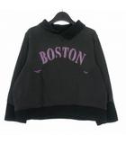 古着 リメイク 襟付き クロップド スウェット トレーナー ブラック 黒