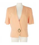 クリスチャンディオール Christian Dior ヴィンテージジャケット 半袖 短丈 無地 ウール Mサイズ オレンジ