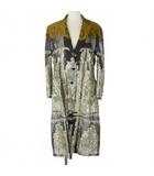ドリスヴァンノッテン DRIES VAN NOTEN シアーロングコート ジャガード チェスターコート サイズ40 ブラック 黒 シルバー 銀 ゴールド 金