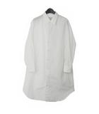19SS ロングシャツ 長袖 無地 コットン サイズ44 ホワイト 白 シルバー S51DL0264