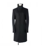 サンローラン パリ SAINT LAURENT PARIS ウール ロングコート 無地 Fサイズ34 ブラック 黒 MQ29 485488 Y046R