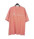 アクネ ストゥディオズ Acne Studios Peach Glitter Logo T-shirt グリッターロゴ 刺繍 Tシャツ カットソー 半袖 S ピンク