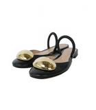 ジャンヴィトロッシ Gianvito Rossi 24SS SPHERA フラットシューズ ラウンドトゥ レザー  サイズ37 黒 ブラック