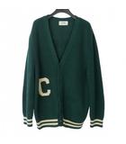 セリーヌ CELINE エディ期 ロゴワッペン ニットカーディガン コットン Mサイズ グリーン 緑 2AD7O192W