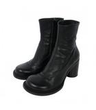 メゾンマルジェラ Maison Margiela 19AW チャンキーヒール ボリュームトゥ レザーブーツ サイドジップ 37.5 黒 ブラック S39WU0141