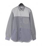 コムデギャルソンシャツ COMME des GARCONS SHIRT マルチストライプ シャツ 長袖 コットン M 青 ブルー W27069