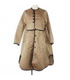 ノワールケイニノミヤ  kei ninomiya 19AW キルティングコート ロング ノーカラー 千鳥格子 XS 金 ゴールド 3D-C014