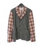コムデギャルソンシャツ COMME des GARCONS SHIRT チェック柄 ドッキング テーラードジャケット S グレー マルチカラー W21164