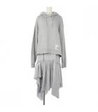 ミハラヤスヒロ MIHARA YASUHIRO HOODIE Layered DRESS パーカー レイヤード ワンピース ロング 無地 F グレー K13DR751