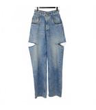 メゾンマルジェラ Maison Margiela 21SS スラッシュディテール デニムパンツ ワイド 38 水色 ライトブルー S51LA0051 国内正規
