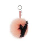 フェンディ FENDI ポンポンチャーム フォックスファー レザー ピンク シルバー