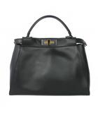 フェンディ FENDI ピーカブー レギュラー 2WAY ハンドバッグ ショルダーバッグ 黒 ブラック