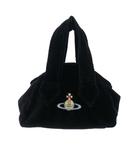 ヴィヴィアンウエストウッド Vivienne Westwood ベロア ミニハンドバッグ ショルダー オーブロゴ  黒 ブラック