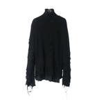 バレンシアガ BALENCIAGA デストロイ加工 タートルネック ニット セーター ダメージ加工 S 黒 ブラック 662720 T3209