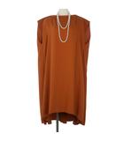 エムエムシックス メゾンマルジェラ MM6 Maison Margiela パール付き ドレス ワンピース ノースリーブ 38 茶 ブラウン S32CT0888