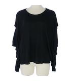 エムエムシックス メゾンマルジェラ MM6 Maison Margiela クロップド ニット セーター 半袖 M 黒 ブラック S32HA0398