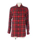 サンローラン パリ SAINT LAURENT PARIS チェックシャツ ネルシャツ 長袖 XS 赤 レッド 396678
