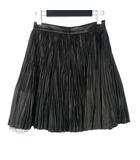 サンローラン パリ SAINT LAURENT PARIS 2015年 ラムレザー プリーツスカート ミニ丈 チュールレイヤード 36 黒 ブラック 401847 Y5MT2