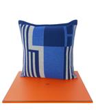 エルメス HERMES カシミヤ クッション イターク 50cm×50cm ウール カシミヤ 青 ブルー