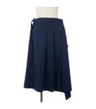 ワイスリー Y-3 ヨウジヤマモト W CLASSIC REFINED WOOL STRETCH SKIRT アシンメトリー ウール スカート XS 紺 ネイビー GV2781