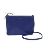 セリーヌ CELINE トリオラージ レザー ショルダーバッグ ブルー 青