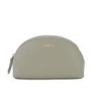 フルラ FURLA レザー ポーチ ロゴ箔押 小物入れ ミニサイズ グレー