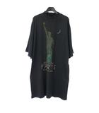 24SS 自由の女神 パリプリント Tシャツ カットソー ドレス ダメージ加工 半袖 2 黒 ブラック 739037