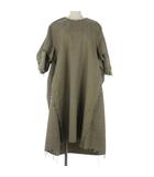メゾンマルジェラ Maison Margiela 21AW カットオフ 千鳥格子 ワンピース ひざ丈 半袖 38 茶 ブラウン S51CU0261