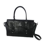 ヴィヴィアンウエストウッド Vivienne Westwood BETTINA ベティーナ クロコ 型押し ミディアム ハンドバッグ ショルダーバッグ 黒 ブラック