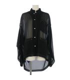 アクネ ストゥディオズ Acne Studios シアー バンドカラー ブラウス シャツ 長袖 34 黒 ブラック FN-WN-BLOU000308