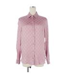 グッチ GUCCI ブラウス シャツ シルク GG柄 ジャガード 長袖 36 ピンク 627773