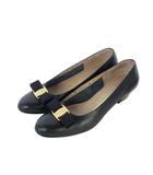 サルヴァトーレフェラガモ Salvatore Ferragamo Vara ヴァラ リボン パンプス カーフレザー 8 紺 ダークネイビー