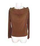 トリココムデギャルソン tricot COMME des GARCONS 長袖 カットソー トップス プリーツ加工 Mサイズ相当 ブラウン k221010 0711