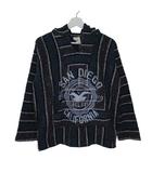  メキシカンパーカー 長袖 プルオーバー ストライプ ロゴ M ネイビー k24111 0806