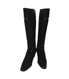 リズラフィーネ Riz raffinee ロングブーツ スエード 箱有 アクアグリッパーソール 23㎝ EE ブラック k2832 1028