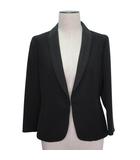 デミルクス ビームス Demi-Luxe BEAMS 長袖 ジャケット ショールカラー ポケット 38 Mサイズ相当 ブラック k31615 1202