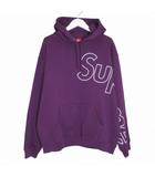 シュプリーム SUPREME 美品 21AW Reflective Hoodedsweatshirt ロゴ スウェット フーディー プルオーバー パーカー パープル Lサイズ E11190625154 1205