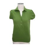 半袖 ポロシャツ カットソー トップス ニット Vネック 2 Sサイズ相当 グリーン k0271 0128