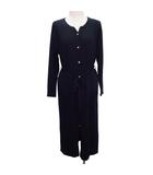 エニィスィス エニシス anySiS 長袖 ニット カーディガン ロング ワンピース ウール混 フロントボタン 2 Mサイズ相当 ネイビー SS26010533 0206