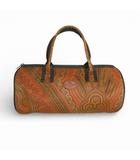 エトロ ETRO 美品 ミニボストンバッグ ペイズリー柄 ライトブラウン系 k375110