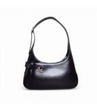 サルヴァトーレフェラガモ Salvatore Ferragamo 美品 ガンチーニ ショルダーバッグ レザー AQ-210170 ブラック E03110126297