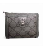 グッチ GUCCI 美品 GGスプリームキャンバス 二つ折り財布 ウォレット グレー系