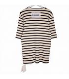 ジルサンダープラス JIL SANDER+ タグ付き 未使用 ボーダーTシャツ トップス 半袖 ホワイト ブラック E03110626165