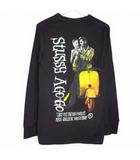 ステューシー STUSSY 美品 Stussy A Go Go Ls Tee Tシャツ 長袖 プリント ロゴ ブラック Sサイズ k388815