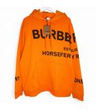 バーバリー BURBERRY タグ付き ホースフェリープリント コットン オーバーサイズ フーディー オレンジ Lサイズ SB03260326448