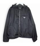フード付 Re-Nylon ブルゾンジャケット 三角ロゴプレート SGB685 s211 1WQ8 ブラック 54サイズ XL相当 SB02190126993