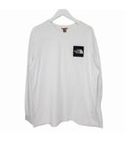 ザノースフェイス THE NORTH FACE 長袖 ロングTシャツ クルーネック ロゴパッチ Mサイズ ホワイト k40595 0501