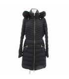 トミーヒルフィガー TOMMY HILFIGER ダウンコート ジャケット 2WAY ウエストギャザー フード フェイクファー ロング丈 M 黒 ブラック /AE