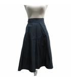 ジルサンダー JIL SANDER NAVY ラップスカート 巻きスカート ひざ丈 紺 ネイビー 36 約S